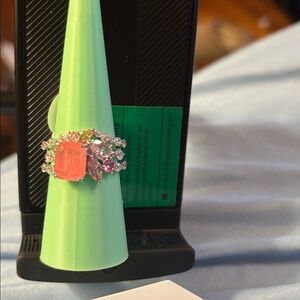 Gradient of Pink Stones on Rhodium